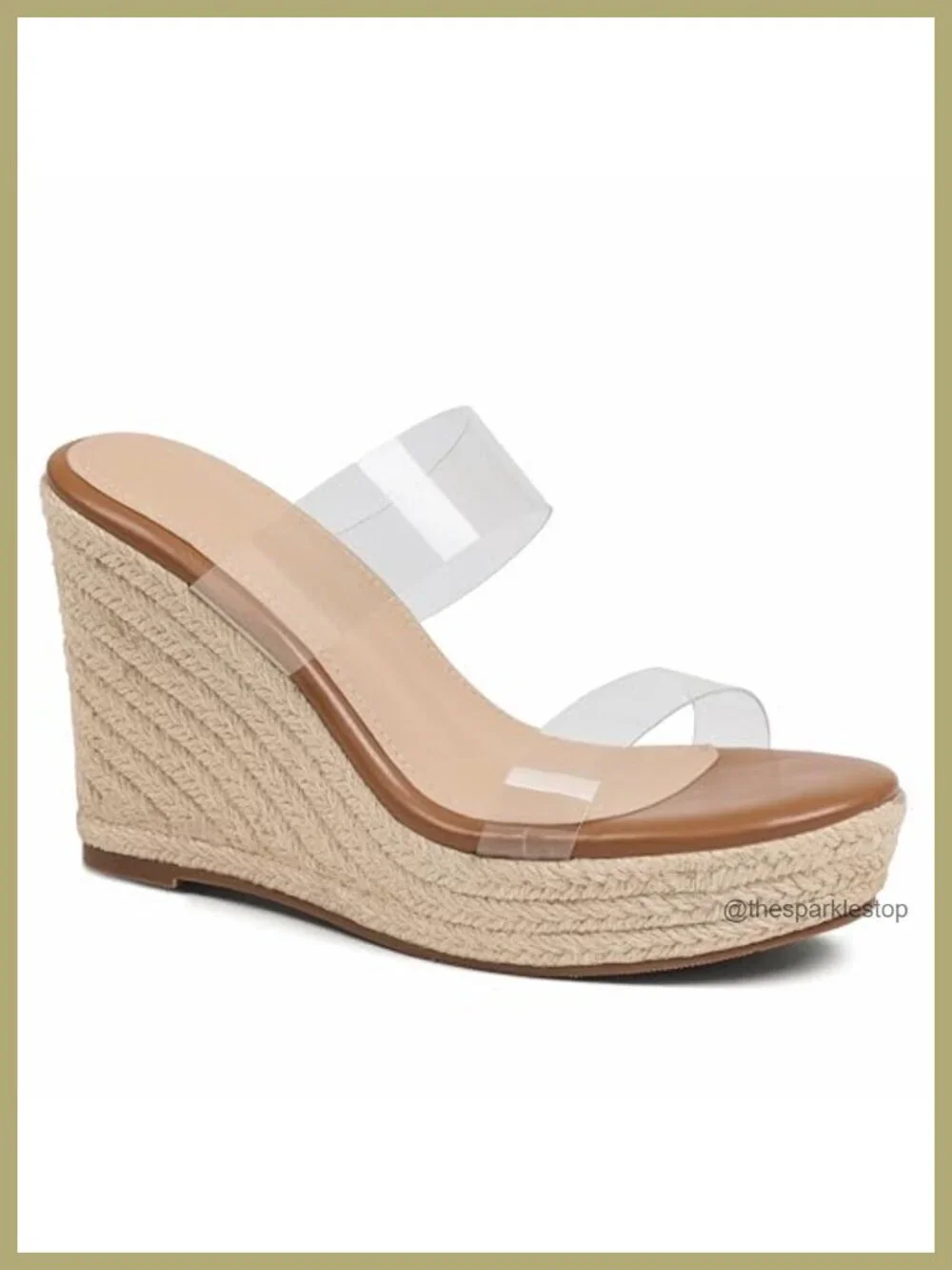 Women's Wedge Sandals Platform Espadrilles Slip-On Clear Straps Non-Slip Comfort